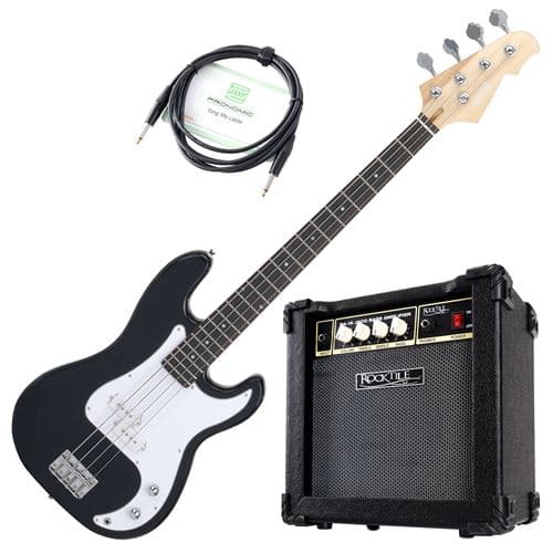 Rocktile Puncher Basse électrique noire avec Amplificateur Set