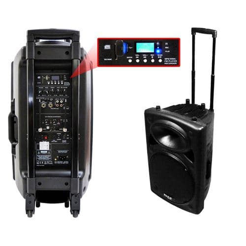 Ibiza Sound Public Adress mobile MP3 800W + 2 mic PORT15VHF-BT S0190043B-SE