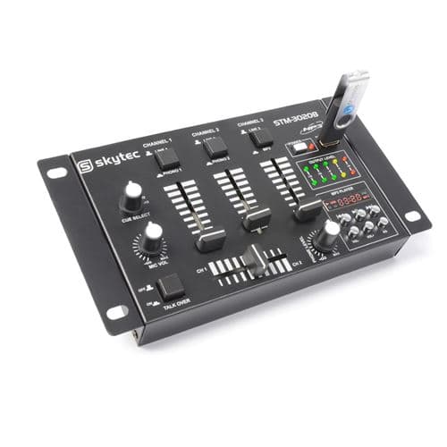 Skytec stm-3020b table de mixage 6 canaux avec usb/mp3 noire