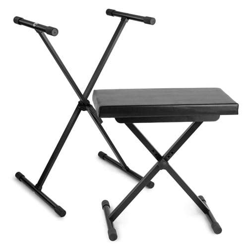 Vonyx Support de clavier avec banc réglables en hauteur, un kit idéal pour jouer du piano