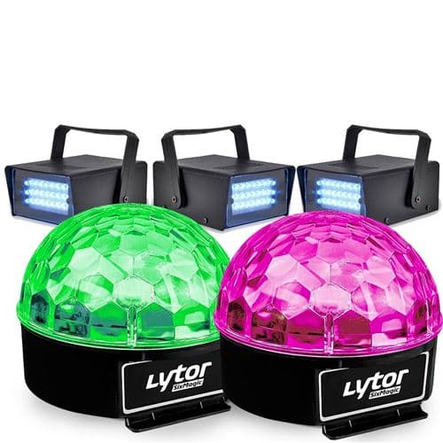 Lytor Soirée FIESTA 2 SIXMAGIC + 3 LED STROBE BLANC