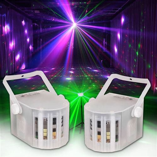 Lytor Jeux de lumière Sono DJ LIGHT 2 EFFETS DERBY Noir 4 LEDs RGBW