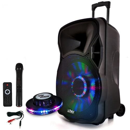 Party Light & Sound SONO DJ Batterie PARTYLIGHT12-LED 700W 12" à LEDs RVB OVNI + CABLE PC