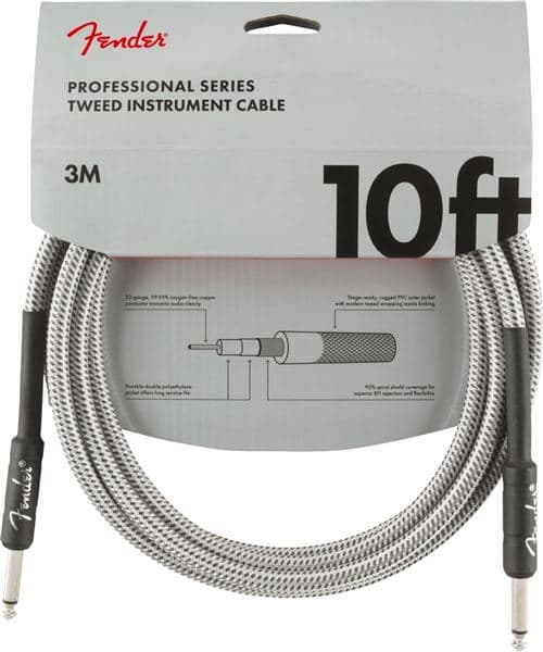 Fender Professional Instrument Cable 3M White Tweed