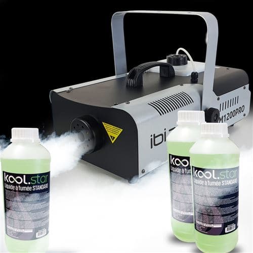 Ibiza Light LSM1200PRO programmable avec DMX 2 télécommandes 3L de liquide inclus