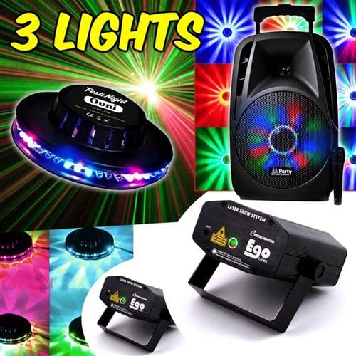Lytor PARTY8 Light FIESTA 3 Effets FestiNight OVNI LED RVB + 2 jeux de lumières EGO