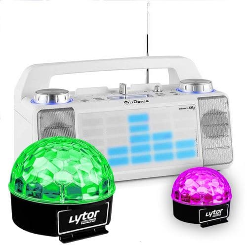 iDance DANCE XD2 Enceinte 50W à LEDs Bleu AUX/FM/USB Bluetooth + Jeux de lumières Sixmagic
