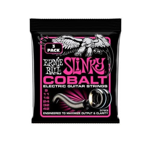 Ernie Ball Cobalt Super Slinky 9-42 Pack de 3 Jeux de cordes électriques 009