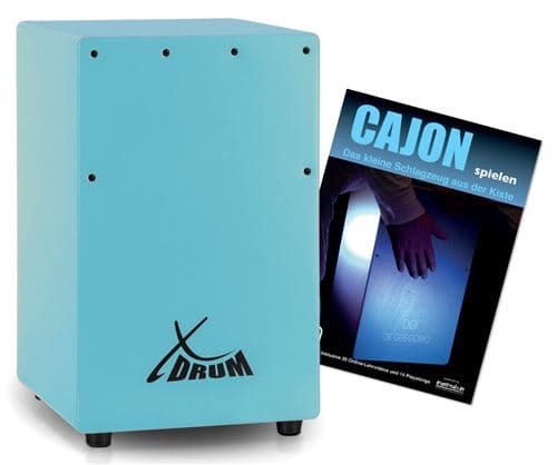 XDrum KC-37B cajon enfants bleu et méthode d apprentissage (en allemand)