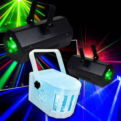 Lytor Light EFFET 56 LEDS RVAB JEUX DE LUMIÈRE LED + 1 DERBY RGBW + 2 GOBO FLOWER
