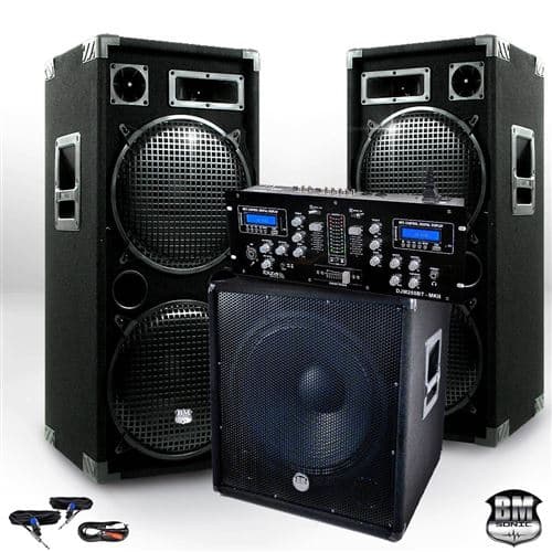 Ibiza Sound Sono complet BM SONIC BMX-18215 3200W Caisson bi-amplifié + DJM250BT-MKII