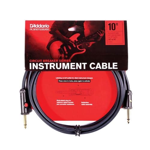 Planet Waves D Addario And Co 10' Circuit Breaker With Latching CUT-off Switch Straight Plug