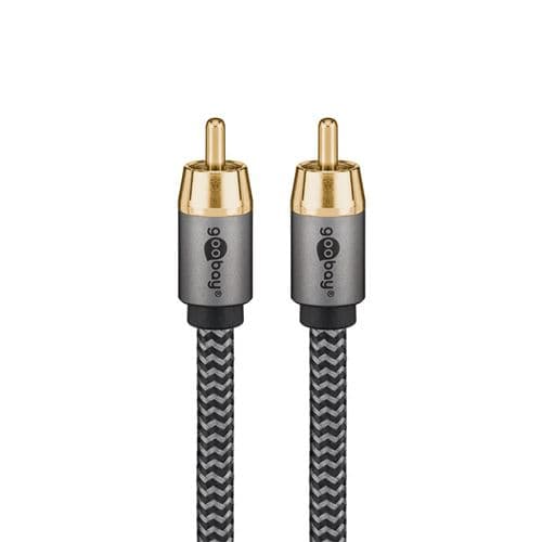 Goobay rca coaxial subwoofer nylon tressé 2m
