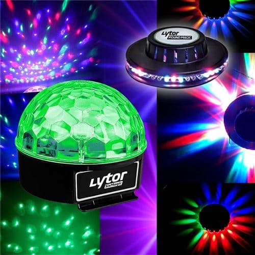 Lytor LIGHT 2 Effets ROUNDMAGIC OVNI + BOULE LED Sixmagic RVB
