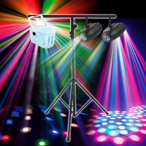 Varytec Light Effets Derby 4 LEDs RGBW + 2 Flash Small Airship + Portique