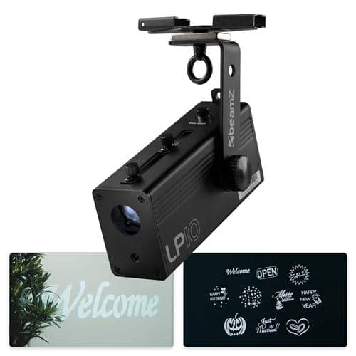 BEAMZ LP10 Projecteur à GOBO/LOGO sur Watts, 10 gobos, 6 heures d Autonomie, Zoom et Netteté