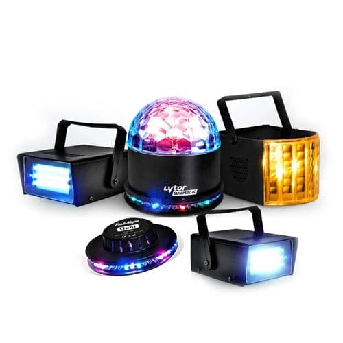 Lytor Dark FLASH 5 Effets Derby Zirkus + SunMagic ASTRO/UFO + 2 Strobes + Ovni