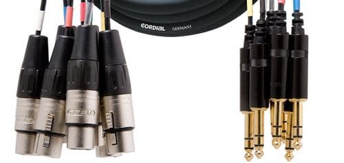 Cordial Multipaire 8 XLR Femelle/8 Jack Stéréo 3 M Octopaires