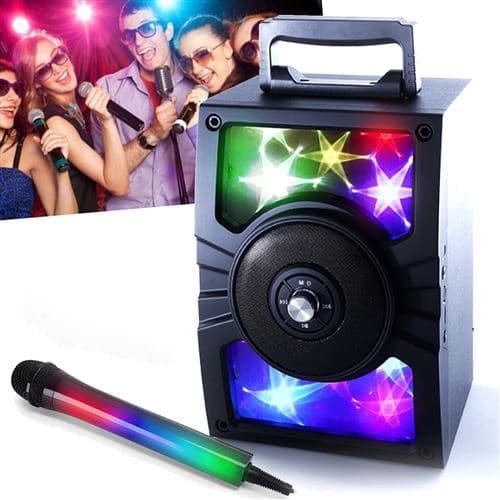 Ledwood Karaoké PARTY Mobile effet Magic Mirror BLUETOOTH/USB/SD/ Radio FM + Micro Lumineux