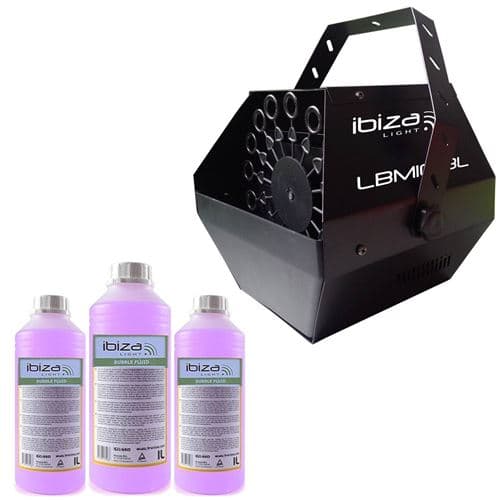 Ibiza Light Noir grand débit LBM-10 pour mariages, soirées, Dj, avec 3L de liquide