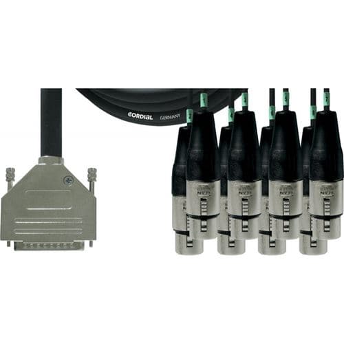 Cordial CFD5DFT multipaire Sub-D 25 broches-8 XLR femelles 5