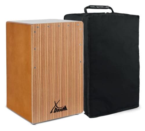 XDrum cajon El Bajo porte basse noyer / zébré housse comprise
