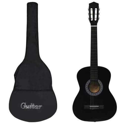 VIDAXL Guitare classique avec sac pour débutants Noir 3/4 36"
