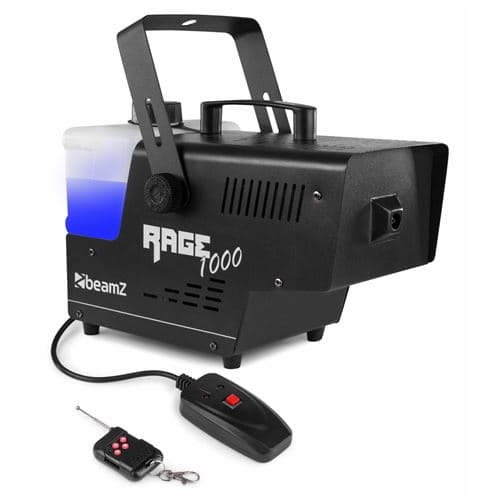 BEAMZ Rage 1000 Machine à fumée de soirées DJ débit 125m³ / min réservoir 2L noir