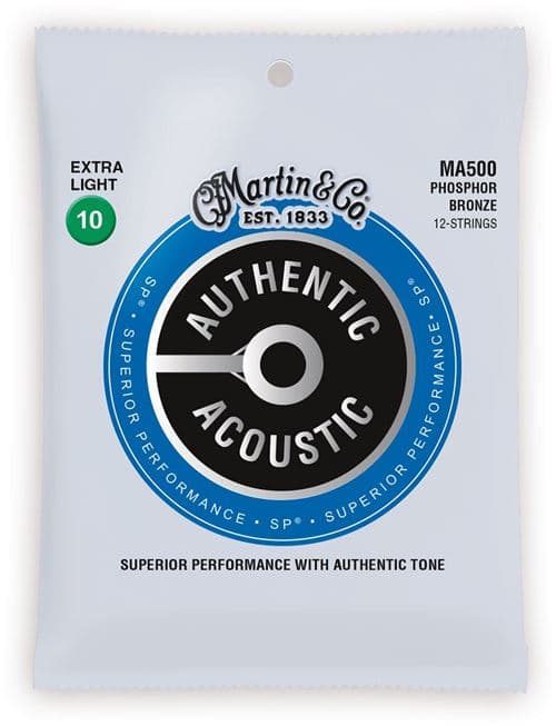 Martin & Co MA500 Authentic SP Phosphor Bronze 12C Extra Light 10-47 Jeux folk 12