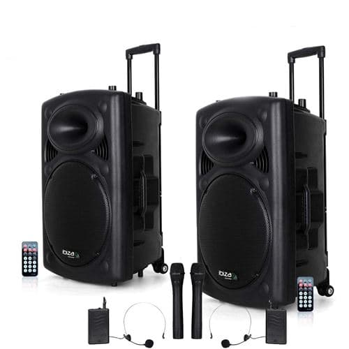 Ibiza Sound système actif amplifié batterie 1400w port12 vhf sonorisation karaoké musiciens dj usb bluetooth mobile +