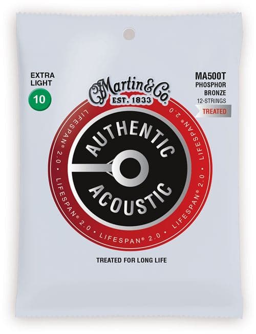 Martin & Co MA500t Authentic Phosphor Bronze Treated 12C Extra Light 10-47 Jeux folk 12