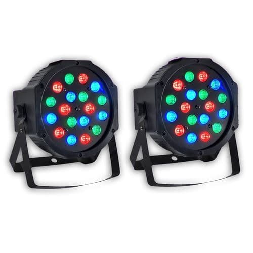 PUR LIGHT Jeux de lumière 2 Projecteurs DJ Light PAR à LED 18x1W RGB Montana