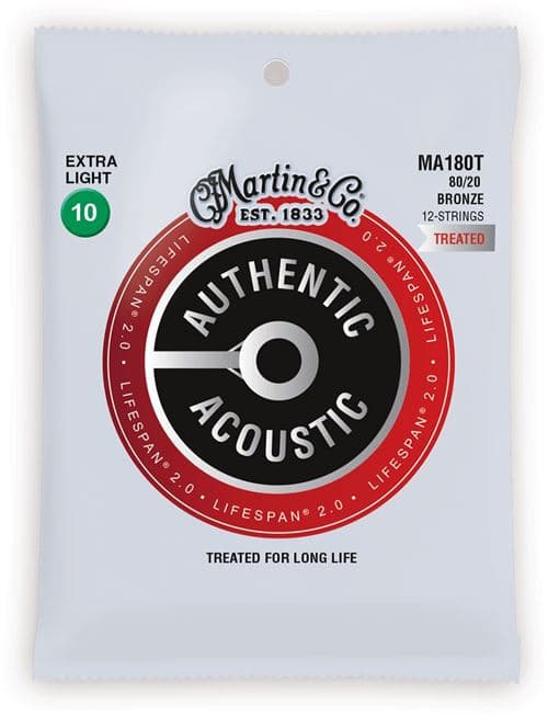 Martin & Co MA180t Authentic 80/20 Bronze Treated 12C Extra Light 10-47 Jeux folk 12