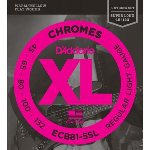 Daddario D Addario ECB81-5SL, Light, 45-132, cordes extra-longues