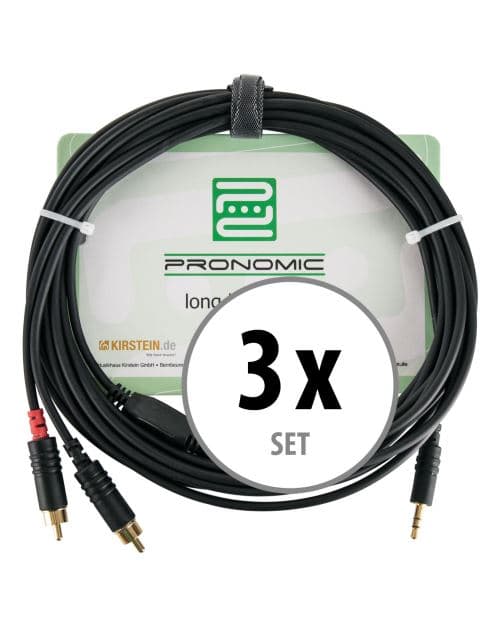 Pronomic Stage J3RC-6m câble audio 3,5mm stéréo jack/cinch 6 m noir