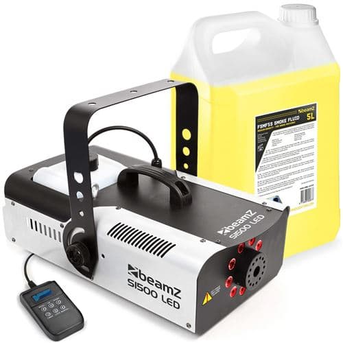 BEAMZ S1500LED Machine à fumée avec lumière et 5 litres de liquide watts, idéal pour animer vos soirées