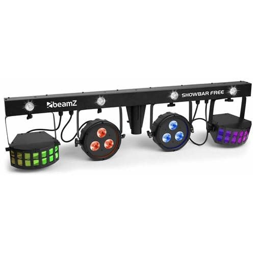 BEAMZ Showbar LED Barre en T, 2x PAR 2x Derby, Mode DMX avec Télécommande et