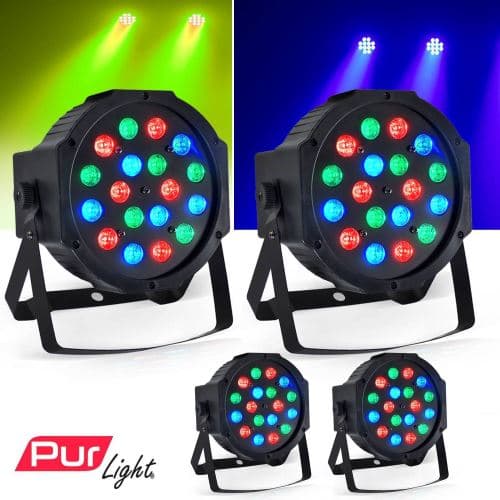 PUR LIGHT projecteurs dj light animation disco mobile par à led 18x1w rgb montana