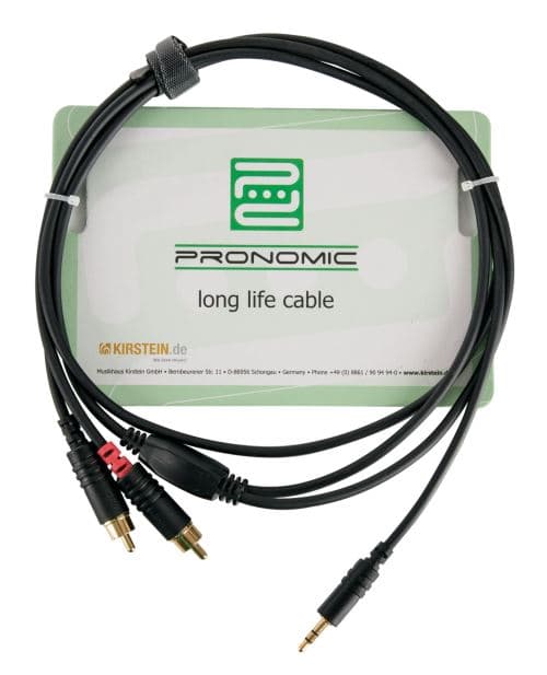 Pronomic Stage J3RC-1,5m câble audio 3,5mm stéréo jack/cinch 1,5 m noir