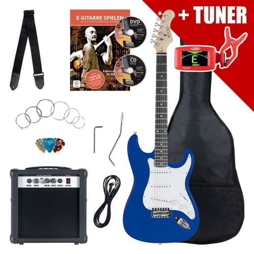Rocktile ST Pack Guitare électrique set Blue y compris amplificateur, sac, accordeur