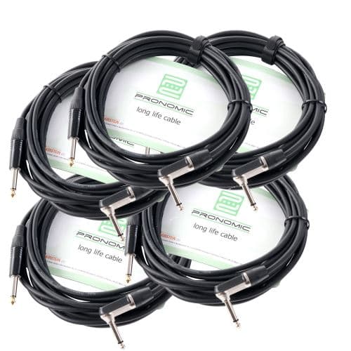 Pronomic Stage INST-A-6 câble instrument fiche coudée 6 m lot de 5