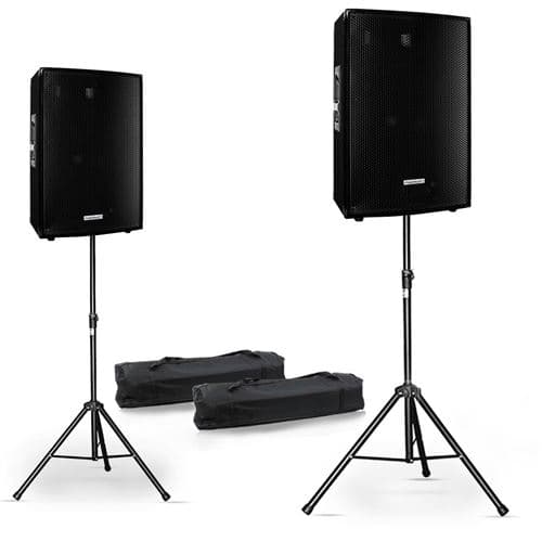 Madison SONO 2 enceintes 2x700W AMP-1000 MKII Pieds+cables