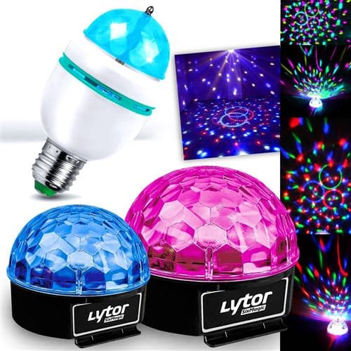 Lytor JEUX DE LUMIERES SIXMAGIC + Ampoule Mini DIAMS RVBA Culot E-27