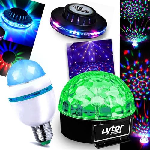 Lytor Ampoule Mini DIAMS RVBA + OVNI LED + Jeu de lumière SIXMAGIC