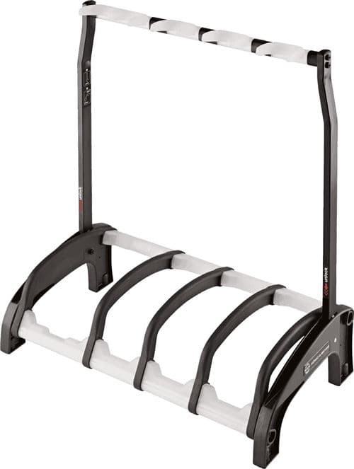 König & Meyer K&M 17534 Stands Guitare Pieds de Sol MULTI-support pour 3+1 Guitares. Translucide Stands et repose-pied