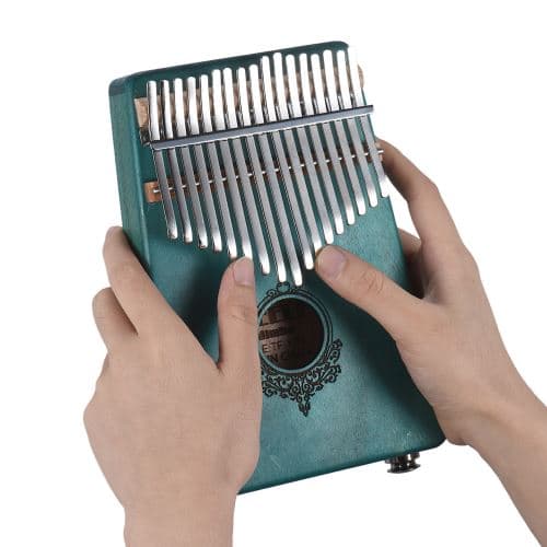 docooler Muslady 17 touches Kalimba Pouce Piano Mbira Bois d acajou Pick-up intégré Avec l interface de haut-parleur de 6.35mm avec le cadeau musical de sac de transport