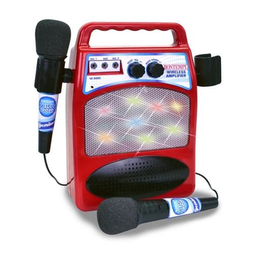 Bontempi amplificateur bluetooth avec 2 microphones 28 cm rouge