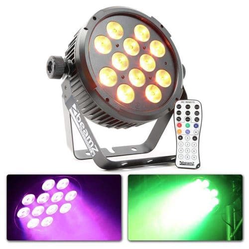 BEAMZ BT300 FlatPAR, 12x LED RGBAW-UV, 10W par LED avec Télécommande