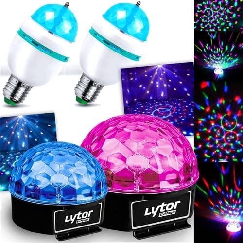 Lytor Ampoules Mini DIAMS RVBA Culot E-27 + Jeux de lumières SIXMAGIC