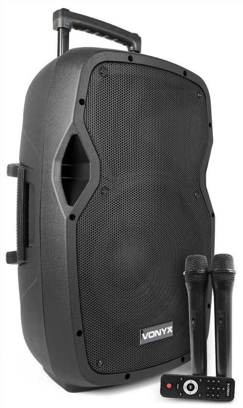 Vonyx AP1200PA Enceinte Sono Portable avec Micros sans 600W Max